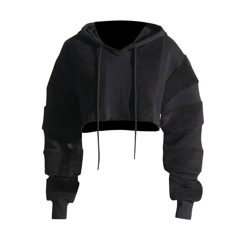 Fashion Casual Sweater Niche Design Lamb Wool Stitching - Bellarte Enchanté Fashion Casual Sweater Niche Design Lamb Wool Stitching